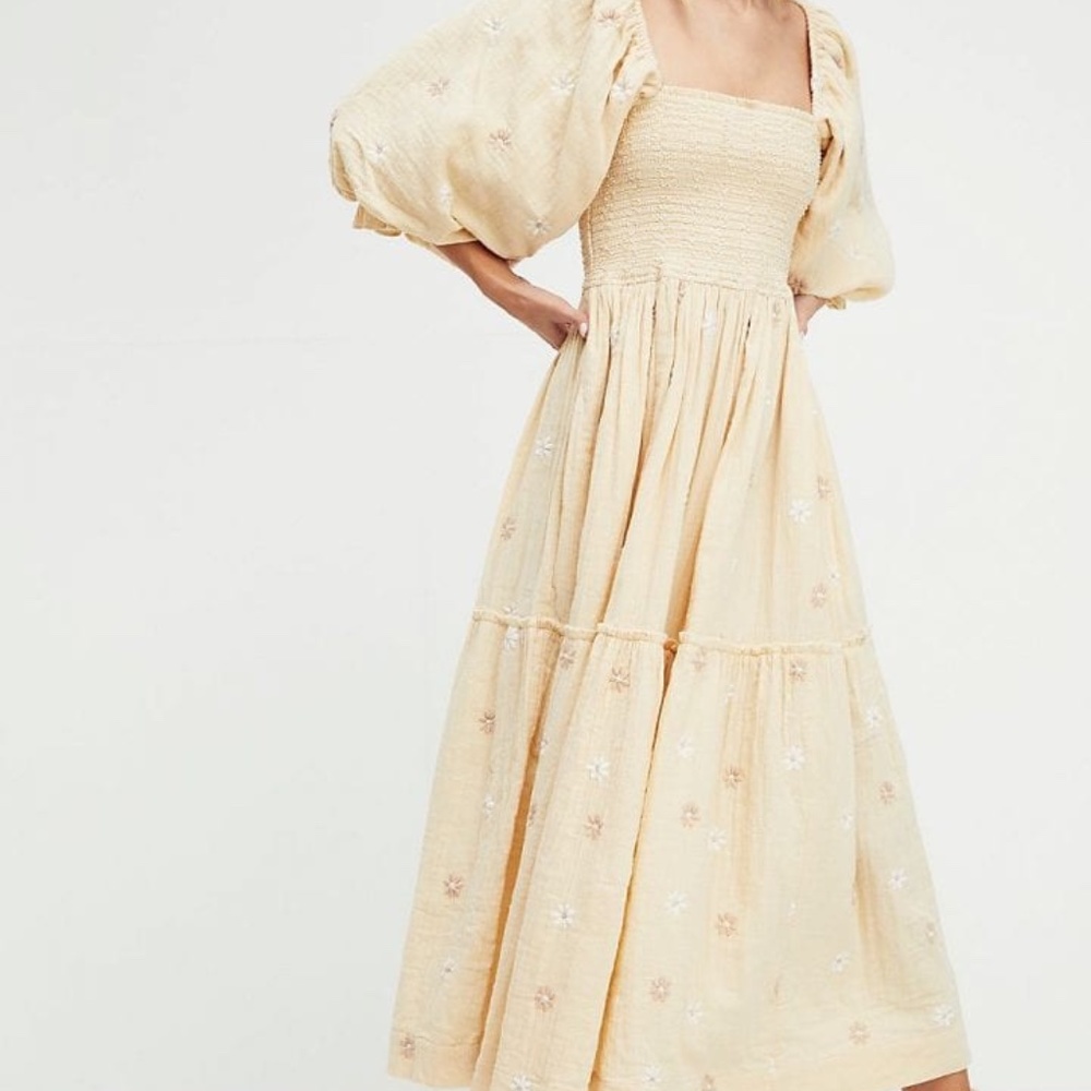 Free People Dahlia Embroidered Maxi Dress (M)